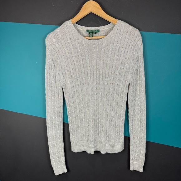 Ralph Lauren Metallic Knit Sweater Silk size Large - Picture 3 of 16